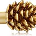 Gold Curtain Rods for Windows 66 to 120 Inches, 1 Inch Diameter Heavy Duty Single Curtain Rod, Adjustable Window Curtain Rod Drapery Rod with Decorative Finials