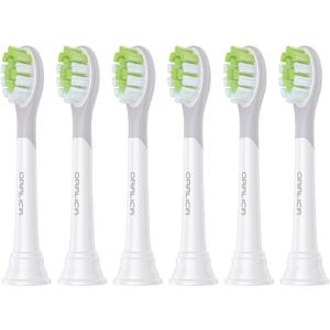 Japanese Brand Whitening Replacement Toothbrush Heads, Compatible with Philips Sonicare Click-on Handles, 6 Pack, Medium, with Tongue Cleaner (CA668, White)
