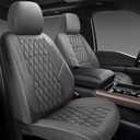 NS YOLO Leather Car Seat Covers,Universal Fit for Most Cars,SUVs and Sedans,Waterproof Luxury Leatherette Cushions, 5 Seats Protectors (Grey, Full Set-5 Seats(Front and Rear))