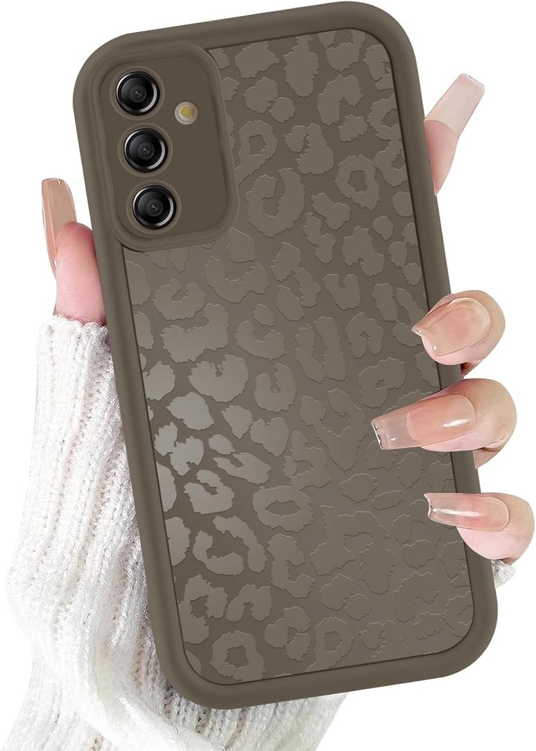 Cute Cheetah Print Phone Case for Samsung Galaxy S25 5G Case 6.2", Aesthetic Luxury Brown Leopard Pattern Design Cover Shockproof Soft TPU Full Camera Lens Protective Funda for Women Girls