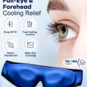 Cooling Gel Eye Mask for Puffy Eyes, Larger Full-Eye Cold Compress for Swelling, Ice-Cold Therapy, Forehead & Upper Cheek Cooling Relief, Reusable Headache and Migraine Mask, FSA Eligible HSA, Black