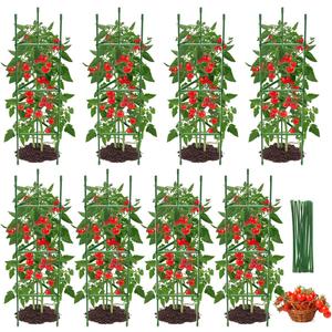 8PCS Tomato Cages for Garden, Tomato Trellis for Raised Garden Bed, 51.2" Tall Cage Plant Support for Pots, Gardening Supplies Trellis for Climbing Plants (8PCSHigh: 51.2 Inch)