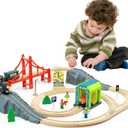 Battery Operated Train for Wooden Track, 3Pcs Motorized Train Toy for 3 4 5+Years Old Boy Girl Toddlers, Electric Trains Compatible with Thomas & Friends, Brio and Chuggington
