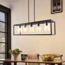 Kalium Chandeliers for Dining Room, 5 Light Dining Room Light Fixture Modern Metal Industrial Kitchen Lighting Fixtures Easy Installation Pendant Lights for Bar Restaurant, Coffee Shop-E26 Base,Black