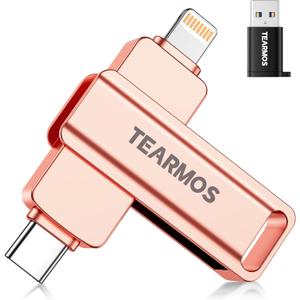 512GB Flash Drive Intended for iPhone iPad, Memory Stick Storage for Photos and Videos Backup, Compatible with iPhone iPad Android PC, Plug and Play, No Application Required (Rose Gold)