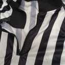 Syhood Referee Shirt Costume Men Women, Whistle Black and White Striped Football Soccer Official Ref Shirt Jersey Halloween (Large)