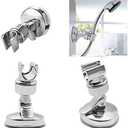 Medsuo Adjustable Shower Head Holder Removable Suction Cup Shower Head Bracket No Drill Shower Head Bracket with Chrome Polished for Bathroom