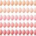 Beeveer 50 Pcs Plastic Easter Eggs Bulk for Easter Hunt 1.6 x 2.4 Inch Colorful Hanging Plastic Eggs for Basket Fillers Party Favor DIY Crafts Decoration(Pink Series)