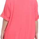 Womens Plus Size Oversized T Shirts Summer Half Sleeve Crew Neck Tops Casual Tunic Blouse (Red)