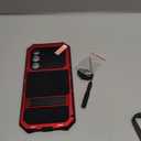 Lunivop Compatible with Samsung Galaxy S24 FE Case Metal Heavy Duty Phone Case Built-in Screen Protector Full Body Protective Dust Proof Military Grade Rugged 2024 Red