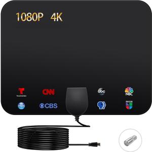TV Antennas, HD Digital Antenna for Smart TV Indoor, 360Signal Reception - Digital TV Antenna Indoor Support 4K 1080p for All Type of HDTV Digital TV's