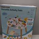 Giant bean Wooden Activity Table for 1 Year Old, 11-in-1 Montessori Learning Table with Bead Maze, Shape Sorter, Fishing, Storage Bag & More Sensory Development Toy for Toddlers, 1st Birthday Gift
