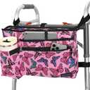 ZHCHG Walker Bag with Cup Holder, Walker Accessories for Seniors Detachable
Foldable Walker Basket with Large Capacity, Best Gift- Black (Not Fit Rollator Walkers)- Light Pink