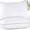 JOLLYVOGUE Bed Pillows Standard/Full Size Set of 2, Washable Supportive Bed Pillows with Super Soft Down Alternative Fill, Luxury Fluffy Hotel Quality for Side, Back, and Stomach Sleepers