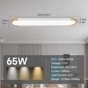 ADISUN Modern LED Ceiling Light Dimmable Linear Ceiling Light 39.4in Semi Flush Mount Long Lights with Remote Control and Down Lighting for Living Room Kitchen Dining Room White & Gold, 1 Pack