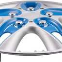 12 Inch Blue ABS Plastic Hubcaps Premium Double Coated Car Vehicle Wheel Rim Skin Cover (Pack of 4)