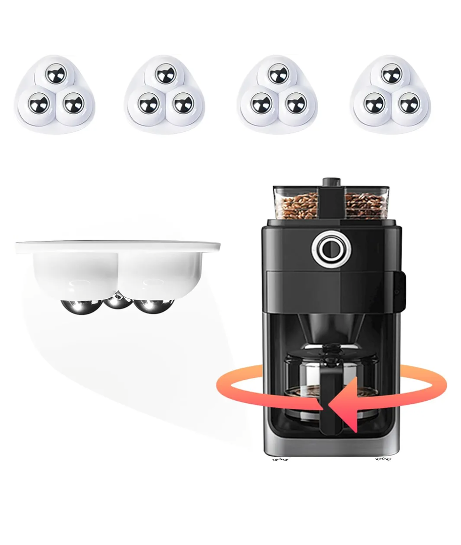 Appliance Casters - Furniture Sliders & Appliance Rollers for Kitchen, Coffee Machine, Blender, Oven - Helps Mom or Wife Easily Solve Countertop Sliding (White, 4pcs)