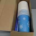 48 Sets 9 oz Christmas Snowflake Disposable Coffee Cups Hot Coffee Paper Cups with Lids and Straws Bulk Disposable Espresso Tea Mug for Christmas Holiday Party Supplies