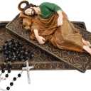 TALPGOD Sleeping St Joseph Statue 8.5 Inch,Catholic Statue Figure with Case and Rosary for Home Decor,San Jose Dormido Estatuas for Religious Gift