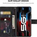 Wanyuexes Case for Redmi Note 12 5G Case/Poco X5 5G 22111317I Wallet Case with Tempered Glass Screen Protector, Leather Flip Credit Card Holder Stand Phone Cover for Xiaomi Redmi Note 12 5G Black