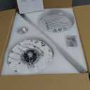 JSAITEE Ceiling fan with light, 48" RGB Low Profile Ceiling fans with Lights and Remote Control, Dimmable, DC Reversible Motor, Noiseless, 6 Speeds Flush Mount White Ceiling Fan for Bedroom