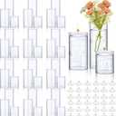 Yungyan 36 Pcs Clear Glass Cylinder Vase Floating Candles Set for Centerpieces Decorative Floating Candle Holder Tall Clear Flowers Vase for Table Party Event Wedding Home Decor (4/6/8 Inch Tall)