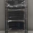 HBTower Step Ladder, Folding Step Stool with Wide Anti-Slip Pedal, Sturdy Steel Ladder, Convenient Handrail, Lightweight, Portable Steel Step Stool (Black)