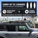 Ho Stevie! Surfboard Car Racks - Padded System, Easy Setup Any Car, No Scratch Buckles - Strap Up to 3 Boards to Car Roof