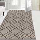 Non Slip Entryway Rug 34" x 60", Dirt Trapper Door Mat, Inside Washable Runner Rug for Kitchen, Bathroom, Bedroom, Floor, Hallway (2'10" x 5' (Rectangular), Beige)