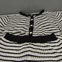 Saodimallsu Womens Crochet Swimsuit Coverup Summer Beach Sets Striped Knit Short Sleeve Button Shirts 2 Piece Short Set (Medium, Black)