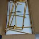MALACASA 3 Tier Serving Trays for Party, 12 Inch Porcelain White Trays for Serving Food, Dessert Stand with Collapsible Gold Metal Rack