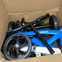 Economy Knee Scooter Steerable Knee Walker for Foot Injuries Compact Crutches with Dual Rear on-Wheel Brake and Shock Absorption Under The Knee pad (Blue)