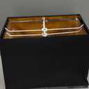 Wellmet Set of 2 Square Lampshade, 12" X14" X10" Replacement Lampshade, No Assembly Required, Classic Modern Lamp Shade for Table Lamp, Bedside Lamp, Floor Lamp, Fabric Lamp Shade, Spider Fitter (Black/Gold)