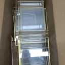 Floroom 12 Pack 5x7 Inch Clear Acrylic Sign Holders, Double-Sided Gold Display Stand Picture Frames for Table Numbers, Menus, Flyers, Weddings, and Offices