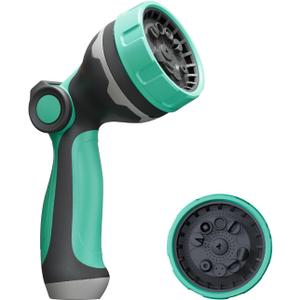 HVNPSH Heavy Duty Garden Hose Nozzle, 10 Spray Patterns Water Hose Sprayer with Thumb Control On/Off Valve, Comfortable Grip, Ideal for Outdoor Watering, Garden, Cleaning, Car Washing, Pack of 2, Bundle 