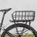 CXWXC Rear Bike Basket - Bicycle Rear Basket with Cargo Net and Waterproof Cover - Rear Mount Aluminium Bike Basket Large Capacity
