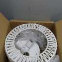 Rattan Light Fixtures Ceiling Mount, 3-Lights Boho Flush Mount Ceiling Light, Hand-Woven Cage Shade Lamp Lighting, Rustic Rattan Chandelier for Hallway Bedroom Kitchen Farmhouse Foyer Entryway (White) (Small)