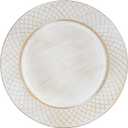 13" Charger Plates Set of 6, Antique Charger Plates Bulk Wedding, Round Dinner Chargers for Party, Birthday (Antique White)