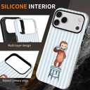 Case Compatible with iPhone 17 Pro Max,Compatible with MagSafe,Durable Shock Protection Phone Case for Girl Women Boy Men - Funny Monkey and Stripes