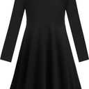 Girls Black Halloween Halloween Peter Pan Collar Dress Clothes Kids Cotton Long Sleeve Twirly Dress Size 5-12 Years