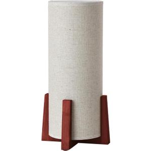 KUNJOULAM Modern Small Table Lamps, Nightstand Lamp with Linen Fabric Shade, 13.9" Cylinder Bedside Table Lamp for Bedroom, Cafe, Living Room Home Decor