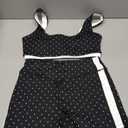 SOLY HUX Women's Tracksuit 2 Piece Outfits Polka Dots Crop Tank Tops and High Waisted Biker Shorts Workout Sets (Medium, Black and White)