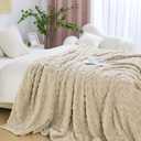 Aganear Fleece Blanket Queen Size - Plush Fuzzy Cozy Soft Blanket for Couch, Sofa, Bed, Office, Decorative Present for All Seasons, Portable Throw Blankets for Couch, Sofa, Bed(90"x90", Khaki)