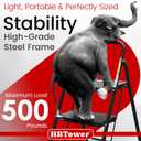 HBTower Step Ladder, Folding Step Stool with Wide Anti-Slip Pedal, Sturdy Steel Ladder, Convenient Handrail, Lightweight, Portable Steel Step Stool