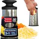 Graters for Kitchen Stainless Steel  Cooks Corner  Food Grater and Shredder with Comfortable Cushioned Grip and Antislip Base  Ergonomic Oval Kitchen Grater Wont Strain Hands