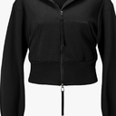 Flygo Women's Cropped Zip Up Hoodie Long Sleeve Drop Shoulder Sweatshirts Casual Ribbed Hem Workout Top Jacket with Pockets