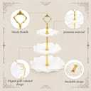 10 Pcs Cupcake Stand ,Dessert Table Display Set with Gold Rim , 3 x Three-Tier and 3 x Two-Tier Cake Stands4 x Appetizer Serving Trays for Birthday, Wedding, Baby Shower, Tea Party (Gold)