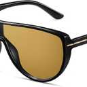 Oversized Aviator Sunglasses for Women, Retro Shield 70s Vintage | big round sun glasses trendy, fashion accessory, CL013