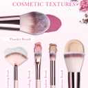 2 x BESTOPE PRO Makeup Brushes, 20PCs Professional Makeup Brush Set, Foundation Concealer Powder Eyeshadow Brush Set Contour Eyebrow Brush Kit with Led Light Mirror Travel Case & Powder Puff-Fluorite Pink