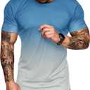 rrhss Mens Muscle Gym T-Shirts Short Sleeve Workout Athletic Bodybuilding Cotton Tee (Large, Blue)